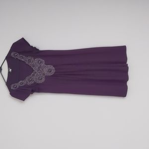 Short sleeve embellished cocktail dress